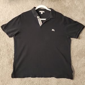 Burberry Brit Black Cotton Polo Shirt Mens size X-Large free shipping